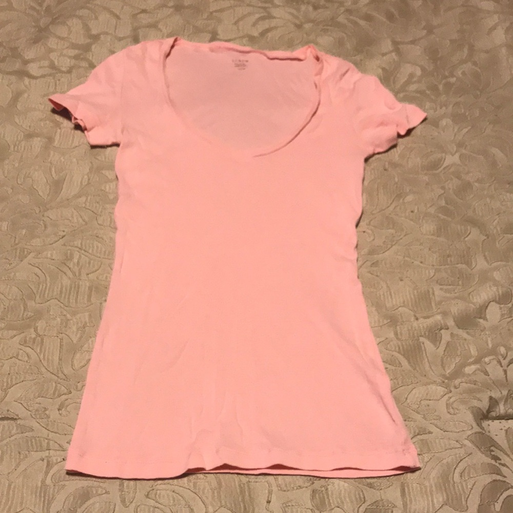 J. Crew pink v-neck tee